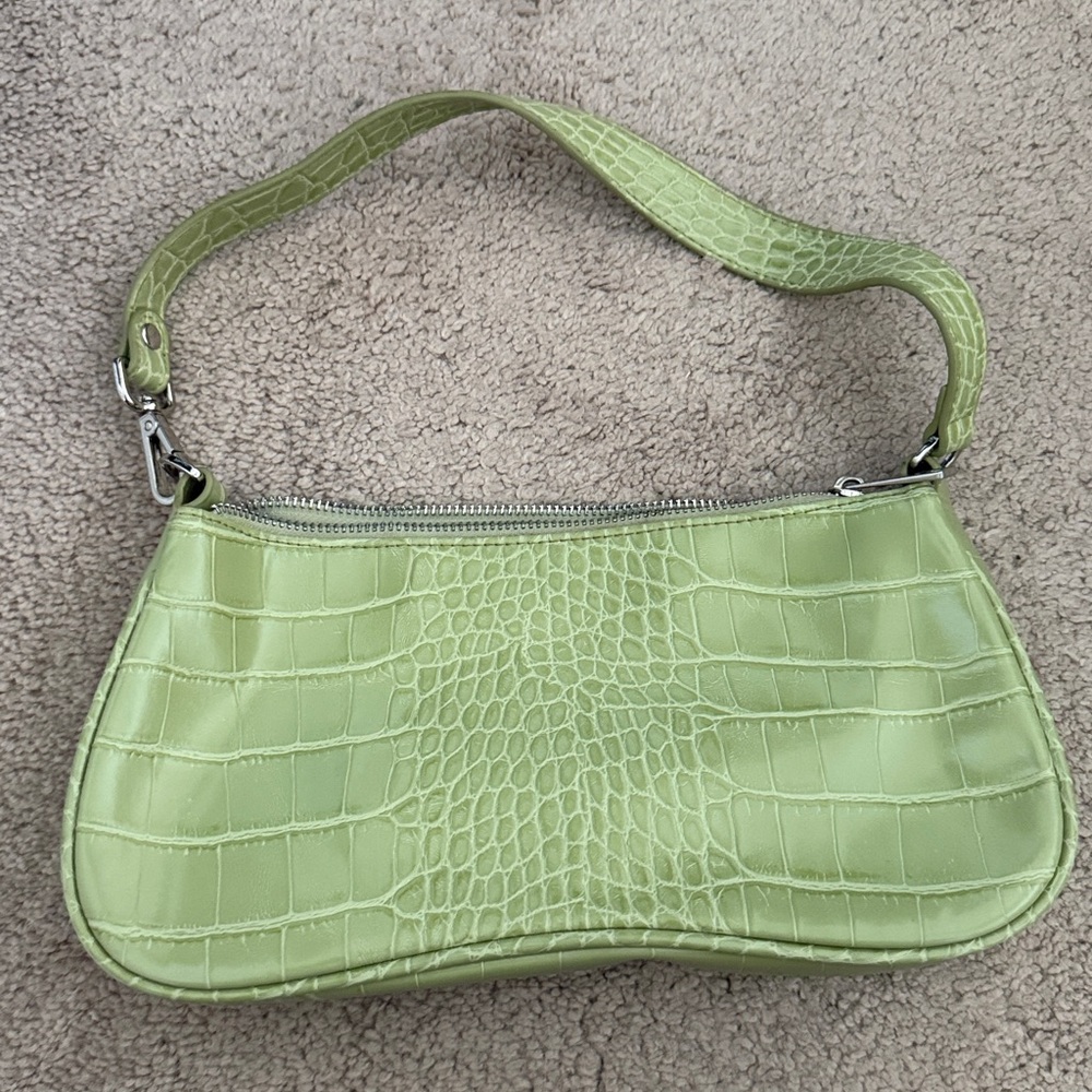 JW PEI Women's Eva Shoulder Handbag - Sage Green Crocpr